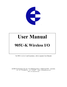User Manual  905U-K Wireless I/O
