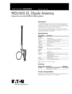 MD2400-EL Dipole Antenna TD032053EN Antenna for use with ELPRO 2.4 GHz products Description