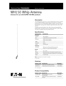WH150 Whip Antenna TD032064EN Antenna for use with ELPRO 150 MHz products Description
