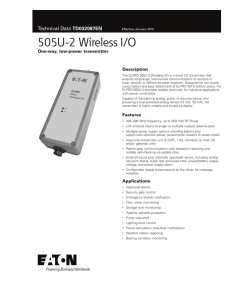 505U-2 Wireless I/O TD032087EN One-way, low-power transmitter Description