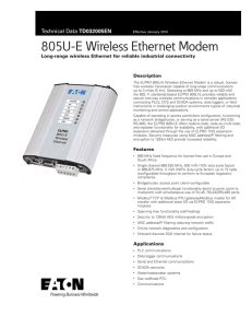 805U-E Wireless Ethernet Modem TD032005EN Long‑range wireless Ethernet for reliable industrial connectivity Description