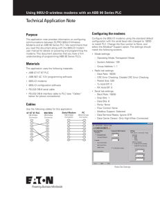 Technical Application Note Configuring the modems Purpose