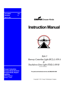 Instruction Manual  Style 3 Runway Centerline Light (RCL) L-850 A