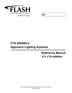 FTS 400/800-4 Approach Lighting Systems Reference Manual P/N #7914008004