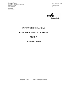 INSTRUCTION MANUAL  ELEVATED APPROACH LIGHT 98240-X