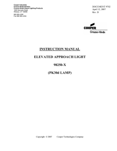 INSTRUCTION MANUAL  ELEVATED APPROACH LIGHT 98250-X
