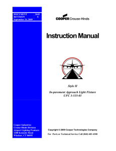 Instruction Manual  Style II In-pavement Approach Light Fixture