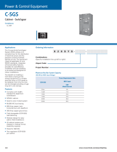 C-SGS Power &amp; Control Equipment Cabinet - Switchgear