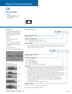 CA Power &amp; Control Equipment Cable Assemblies -