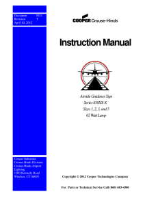 Instruction Manual  Airside Guidance Sign Series 858XX-X
