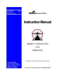 Instruction Manual  AIRSIDE ™  GUIDANCE SIGN ICAO