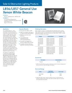 L856/L857 General Use Xenon White Beacon Solar &amp; Obstruction Lighting Products Certiﬁed to: