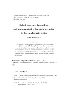 E. Lieb convexity inequalities and noncommutative Bernstein inequality in Jordan-algebraic setting
