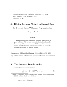 An Efficient Iterative Method to General-Form to General-Form Tikhonov Regularization