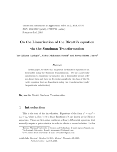 On the Linearization of the Ricatti’s equation via the Sundman Transformation