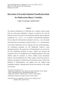Derivation of Extended Optimal Classification Rule for Multivariate Binary Variables Abstract