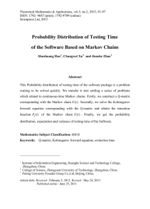 Probability Distribution of Testing Time Abstract