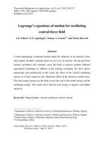Lagrange’s equations of motion for oscillating central-force field Abstract