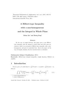 Theoretical Mathematics &amp; Applications, vol.1, no.1, 2011, 103-113