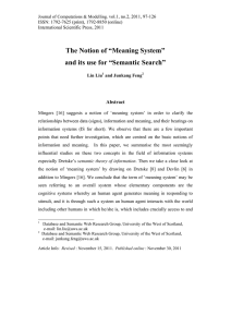 The Notion of “Meaning System” and its use for “Semantic Search” Abstract