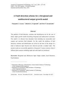 A Fault detection scheme for a biregional and Abstract
