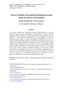 Electric Machine Experimental Monitoring System based on Labview Environment Abstract.