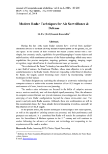 Modern Radar Techniques for Air Surveillance &amp; Defense Abstract.