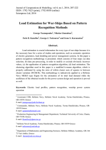 Load Estimation for War-Ships Based on Pattern Recognition Methods Abstract.