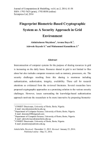Fingerprint Biometric-Based Cryptographic System as A Security Approach in Grid Environment