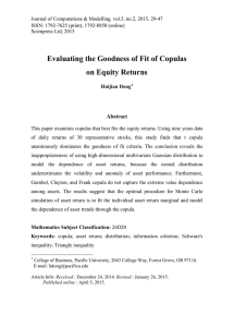 Evaluating the Goodness of Fit of Copulas on Equity Returns Abstract