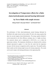 Investigation of Temperature effects for a finite elasto-hydrodynamic journal bearing lubricated