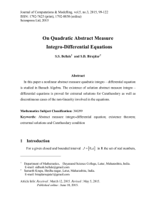 On Quadratic Abstract Measure Integro-Differential Equations