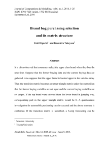 Brand bag purchasing selection and its matrix structure Abstract