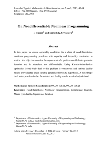 On Nondifferentiable Nonlinear Programming Abstract