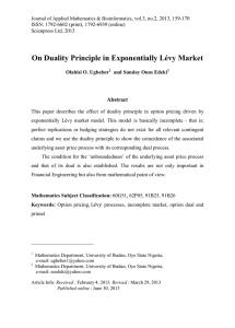 On Duality Principle in Exponentially Lévy Market Abstract