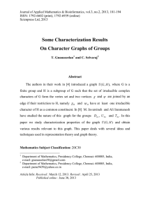 Some Characterization Results On Character Graphs of Groups Abstract