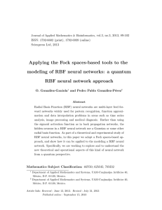 Applying the Fock spaces-based tools to the RBF neural network approach