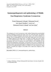 Immunopathogenesis and epidemiology of Middle East Respiratory Syndrome Coronavirus