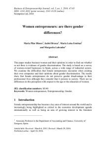 Women entrepreneurs: are there gender differences?