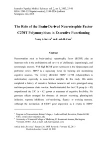 The Role of the Brain-Derived Neurotrophic Factor Abstract