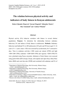 The relation between physical activity and Abstract