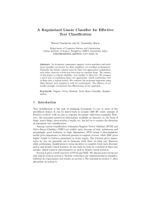 A Regularized Linear Classifier for Effective Text Classification