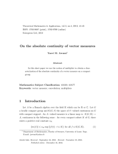 On the absolute continuity of vector measures