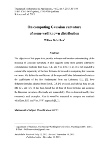 On computing Gaussian curvature of some well known distribution Abstract