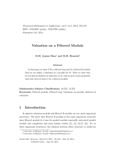 Valuation on a Filtered Module