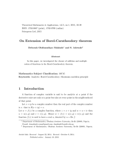 On Extension of Borel-Caratheodory theorem