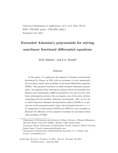 Extended Adomian’s polynomials for solving non-linear fractional differential equations