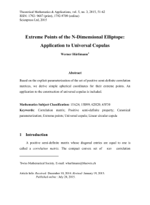Extreme Points of the N-Dimensional Elliptope: Application to Universal Copulas