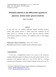 Bounded solutions to the differential equation of  Abstract