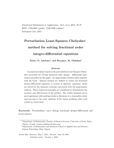 Perturbation Least-Squares Chebyshev method for solving fractional order integro-differential equations